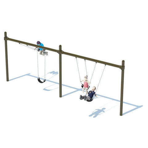 5” SINGLE POST SWING FRAME (8') - 2 BAY